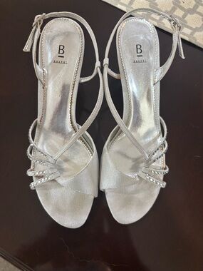 Bakers Silver Rhinestone Slingback Heels